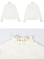 Vintage-Inspired Ruffled Lace Blouse