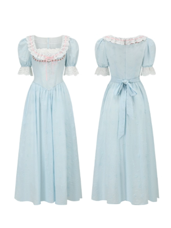 Pale Blue Reverie Lace Dress