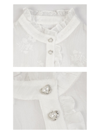 Vintage Pearl Button Lace Blouse