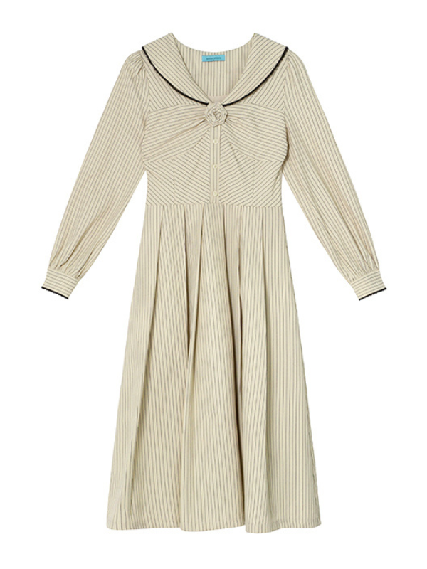 Striped Sailor Collar Dress