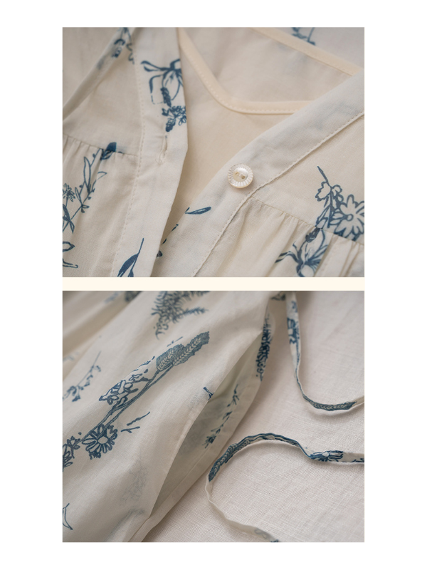 Blue Meadow Floral Cotton Dress