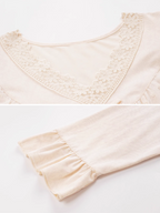 Beige Elegance Lace Nightgown