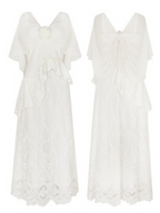 Ivory Garden Bloom Dress with Lace Ruffles