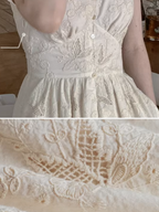 Blooming Serenity White Embroidery Dress