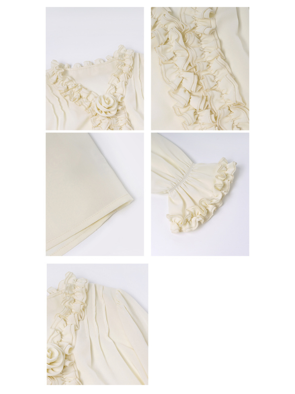 Romantic Ruffle Rose Blouse