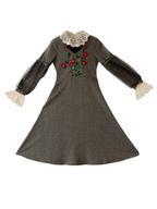 Embroidered Floral Lace Vintage Dress