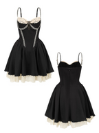 Lace-Trim Convertible Corset Dress