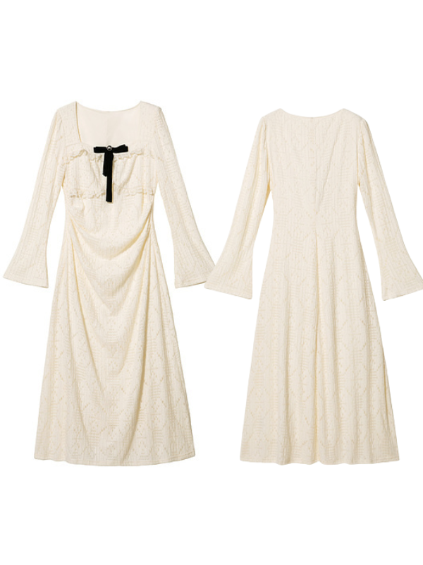 Velvet Ribbon Vintage Lace Knit Dress
