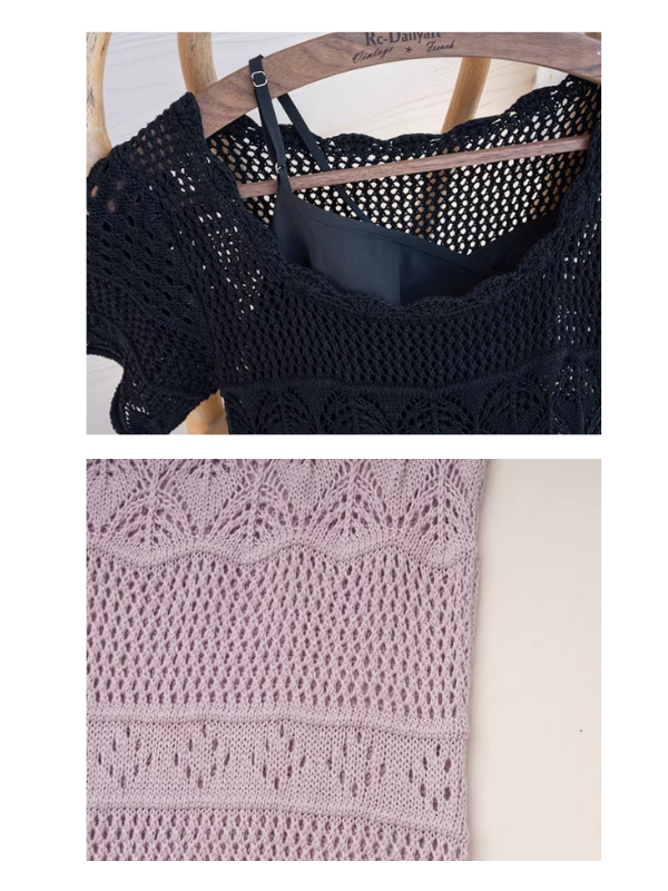 Serene Garden Crochet Lavender Dress