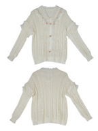 Romantic White Lace-Collared Blouse