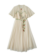 Strawberry Garden Vintage Embroidered Dress