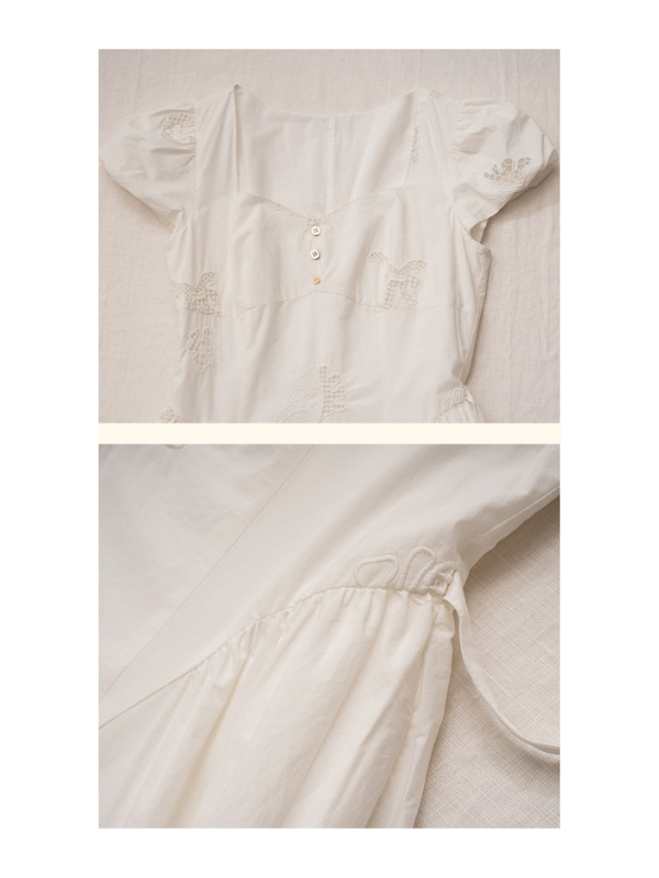 Whimsical Garden Cotton Embroidered Dress
