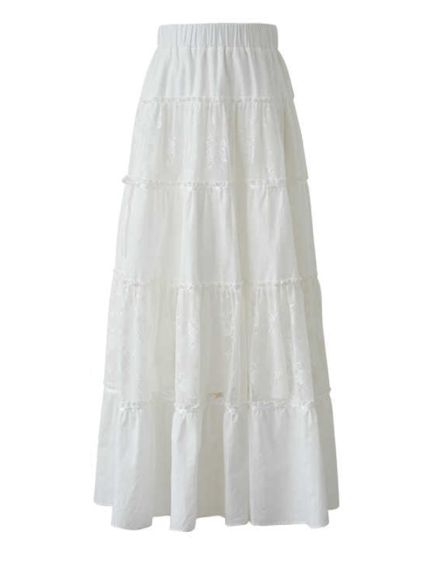 Dreamy Lace Tiered Maxi Skirt