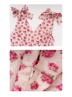 Romantic Rose Garden Ruffled Wrap Dress