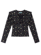 Black Vintage Floral Blouse