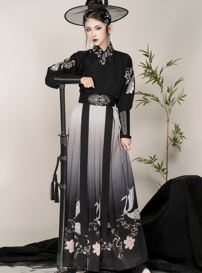 Wei Jin Wuxia Style Qiyao Ruqun - Immortal Crane 鹤骨