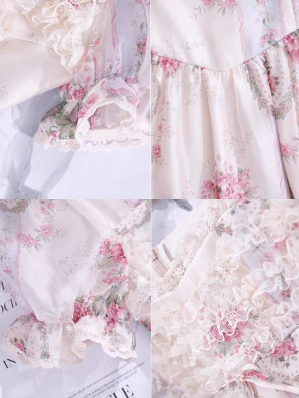 Floral Elegance Frill Dress