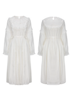 Fountain Embroidery Ramie Dress