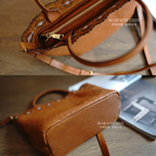 Scalloped Edge Genuine Leather Tote Bag