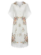 Elizabeth's Retro White Elegance Dress