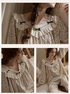Vintage Floral Ruffle Pajama Set