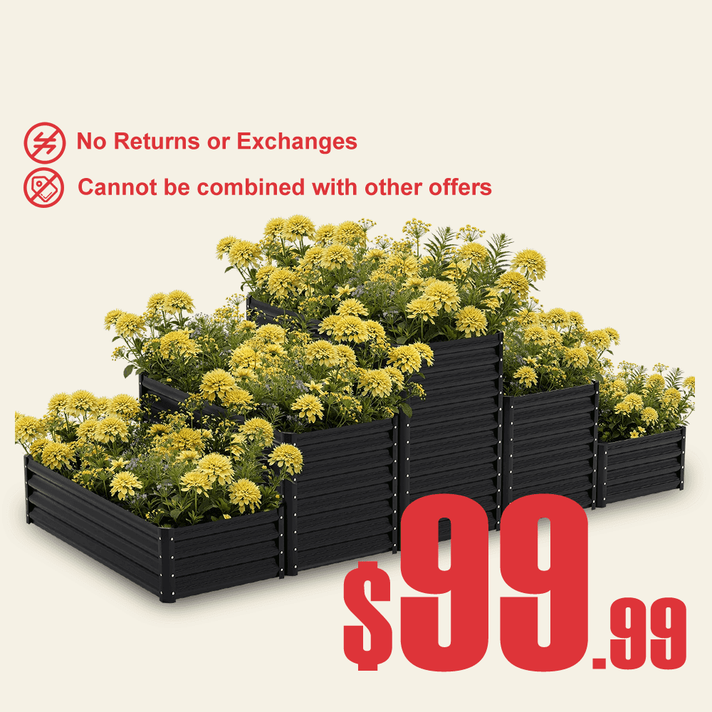 36-inch tall rectangular galvanized metal raised garden bed — view 5