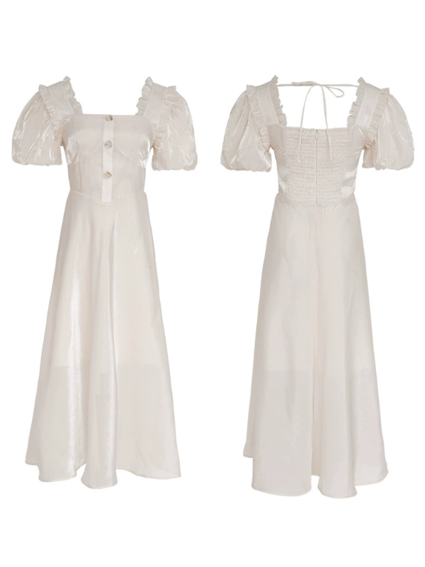 Enchanted Bloom of the Ivory Dawn Dress