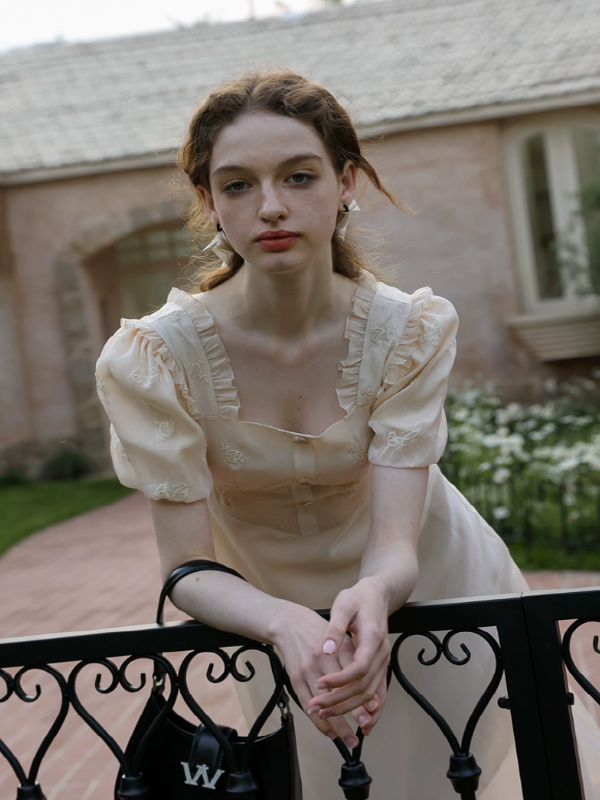 Enchanted Bloom of the Ivory Dawn Dress