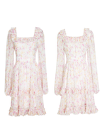 Floral Chiffon Waltz Dress