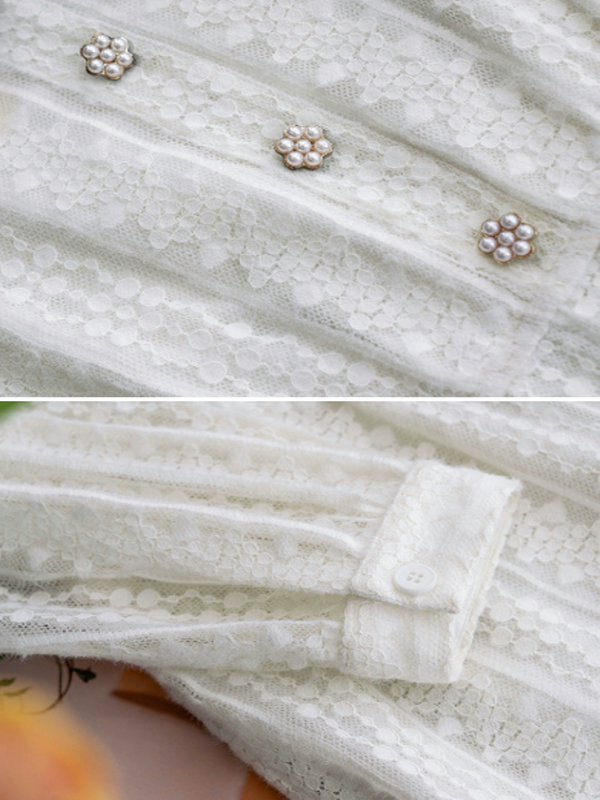 Lace Enchantment in White Dress