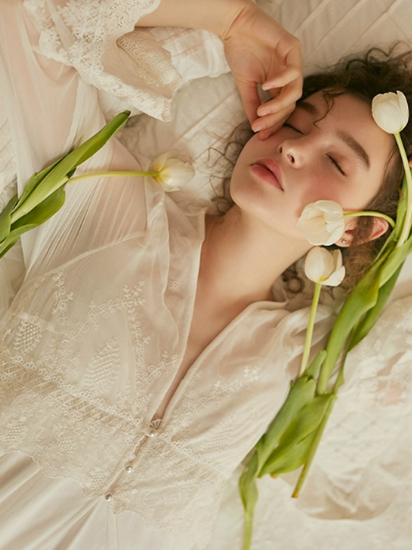 Serene Lace Elegance Nightgown