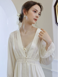 Snowy Lace Elegance Nightgown