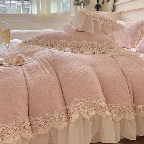 Pink Velvet Princess Douvet Cover Set