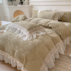 Green Velvet Princess Douvet Cover Set