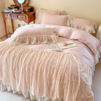 Pink Lace Frill Princess Bedding Set