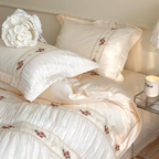 French Rose Silk Bedding Set