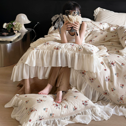 Cottagecore Vintage Rose Bedding Set