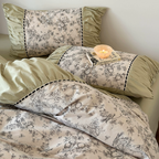 French Vintage Floral Green Bedding Set