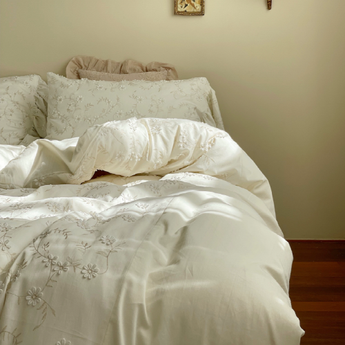 Floral Embroidery Haven Bedding Set