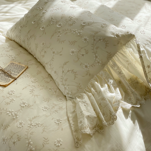 Floral Embroidery Haven Bedding Set
