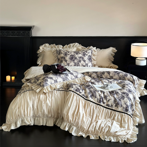 French Rose Garden Retro Bedding Set
