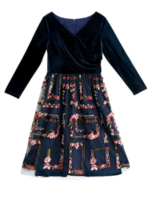 Velvety Symphony of Elegance Dress