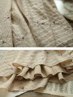 Beige Harmony of Lace Check Dress