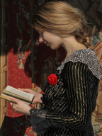 Golden Twilight Lace Dress