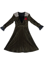 Golden Twilight Lace Dress