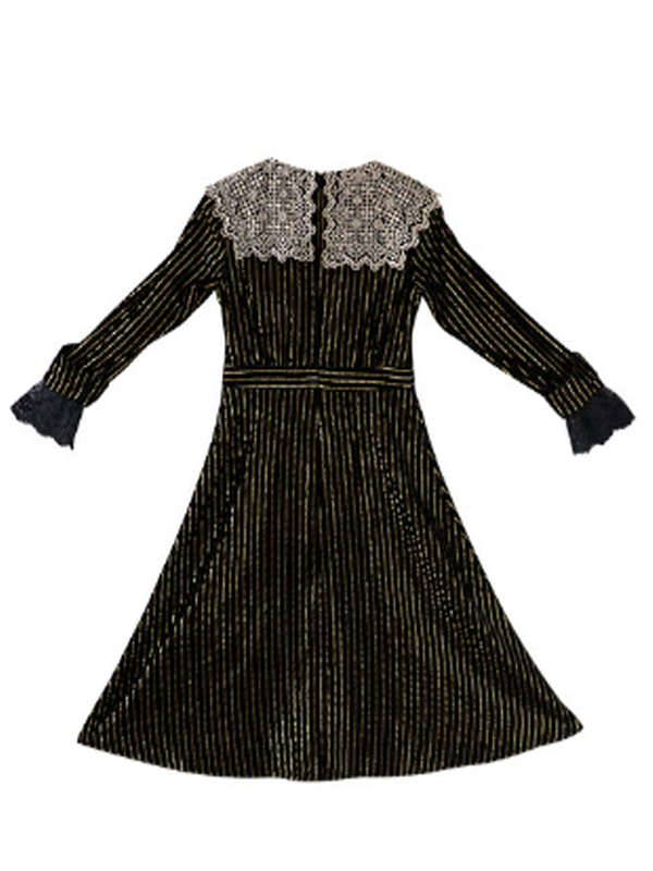 Golden Twilight Lace Dress