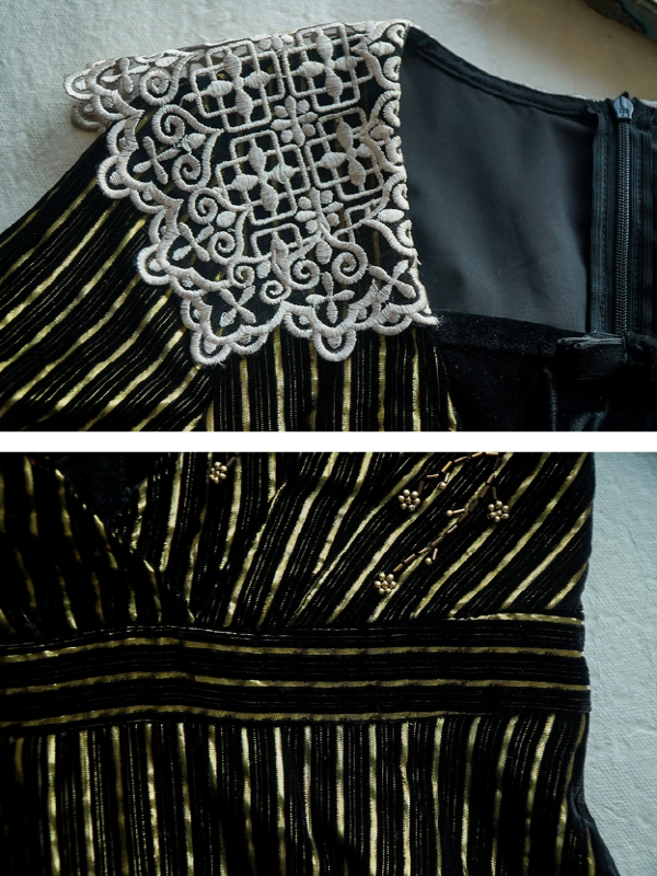 Golden Twilight Lace Dress