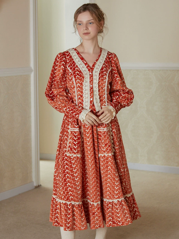 Autumn's Flaming Whisper Dress