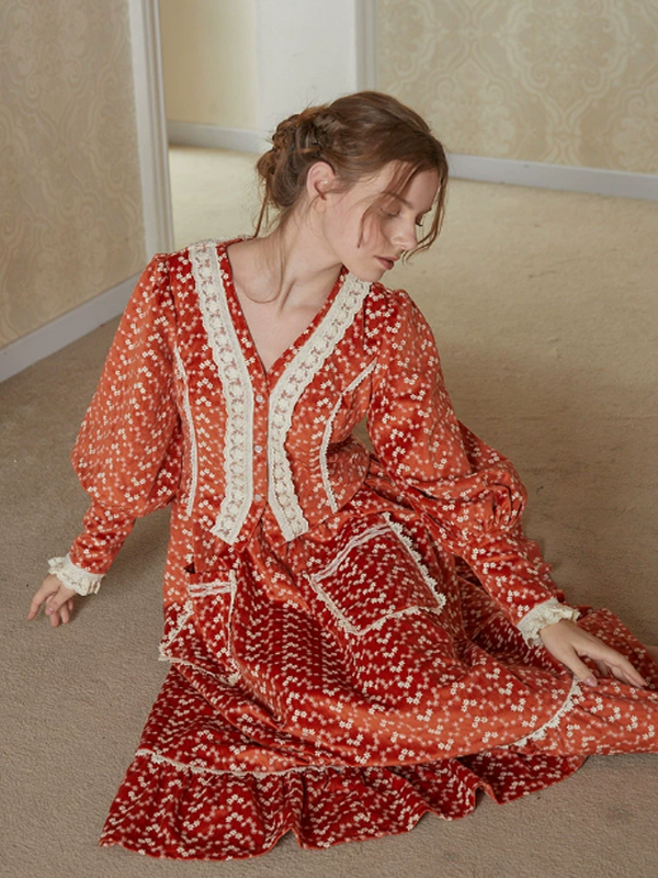 Autumn's Flaming Whisper Dress