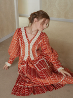 Autumn's Flaming Whisper Dress